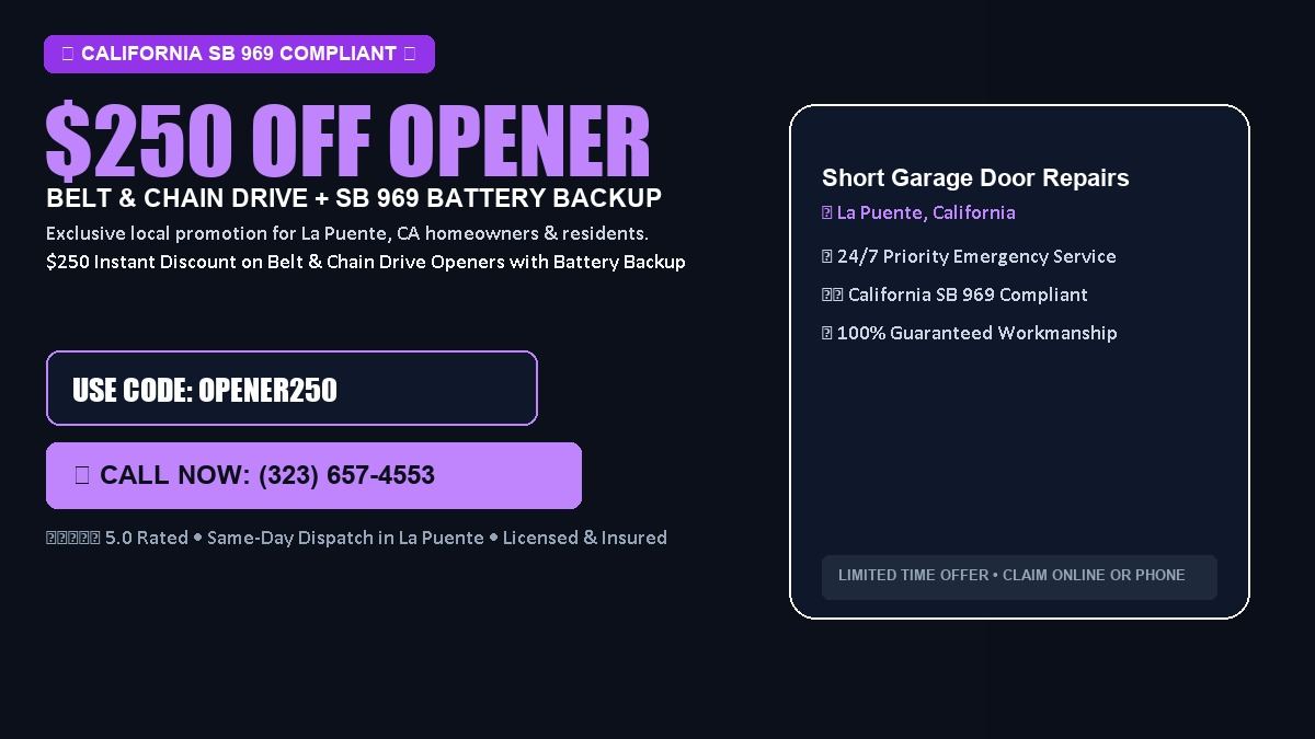 Short Garage Door Repairs $250 OFF Premium LiftMaster Opener Installation