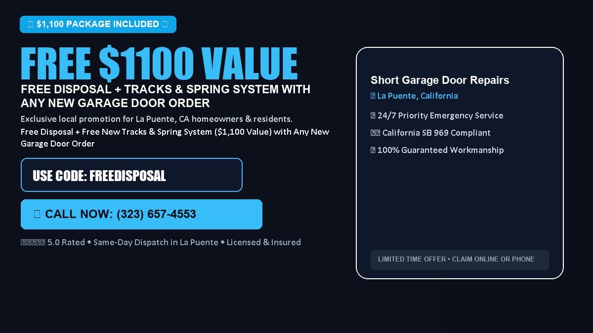 Short Garage Door Repairs FREE Haul-Away & Heavy-Duty Tracks with New Door